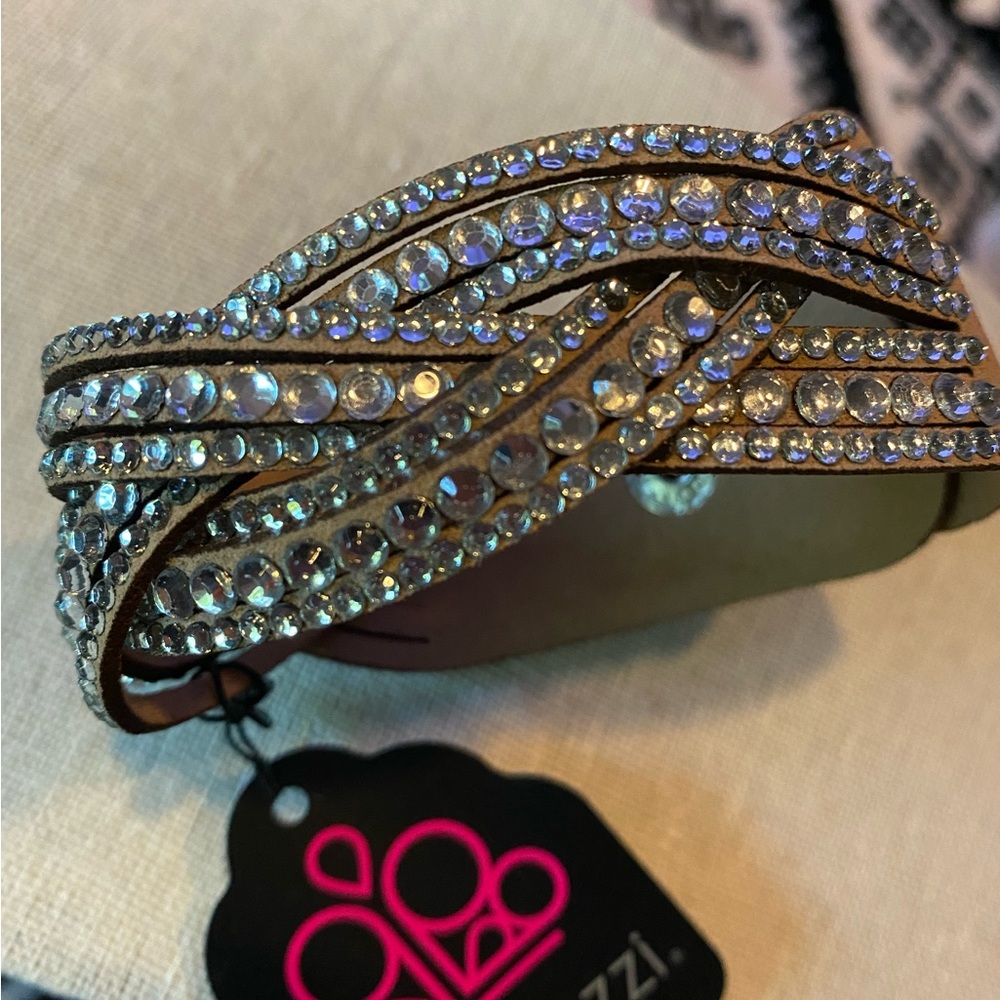 Bling Brown Suede Wrap Bracelet